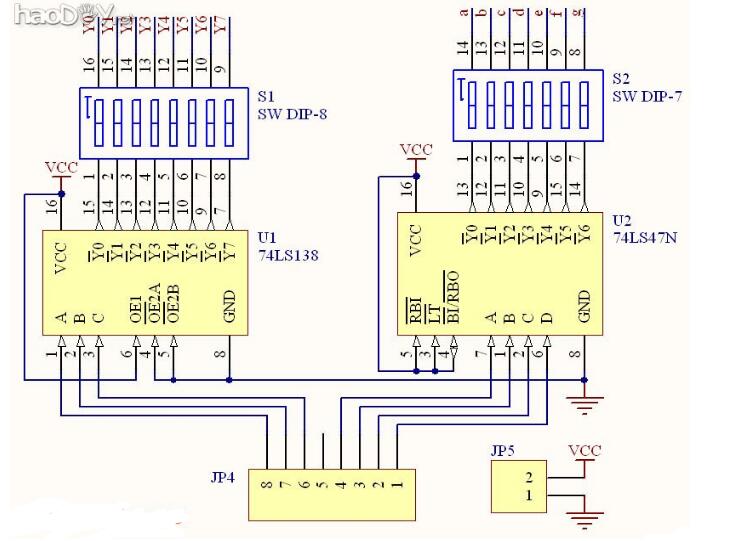 74ls47应用电路图大全（五款74ls47显示译码器电路/十进制计数器电路）