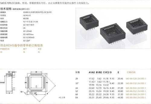 plcc插座通用规格 plcc插座主要特性