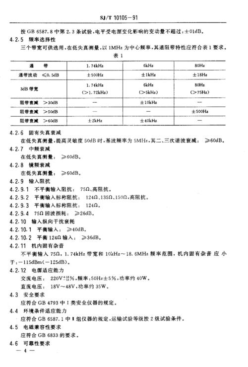 选频电平表主要特点,选频电平表技术参数,