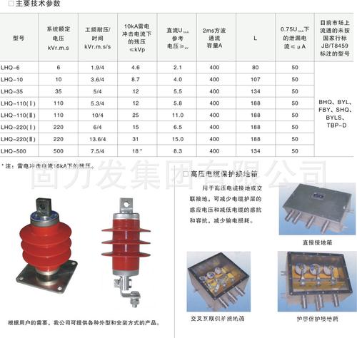 电缆护层保护器特点,电缆护层保护器参数,