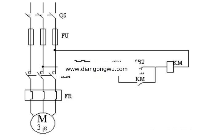 热继电器和接触器控制电机启停怎么接线